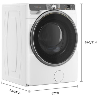 Whirlpool WFW6720RW Front Load Washer, 27 inch Width, 5.8 cu. ft. Washer Capacity, 1,160 RPM Washer Spin Speed, 12 Wash Cycles, 5 Temperature Settings, Water Heater, Steam Clean, ENERGY STAR Certified, Wifi Enabled, White colour