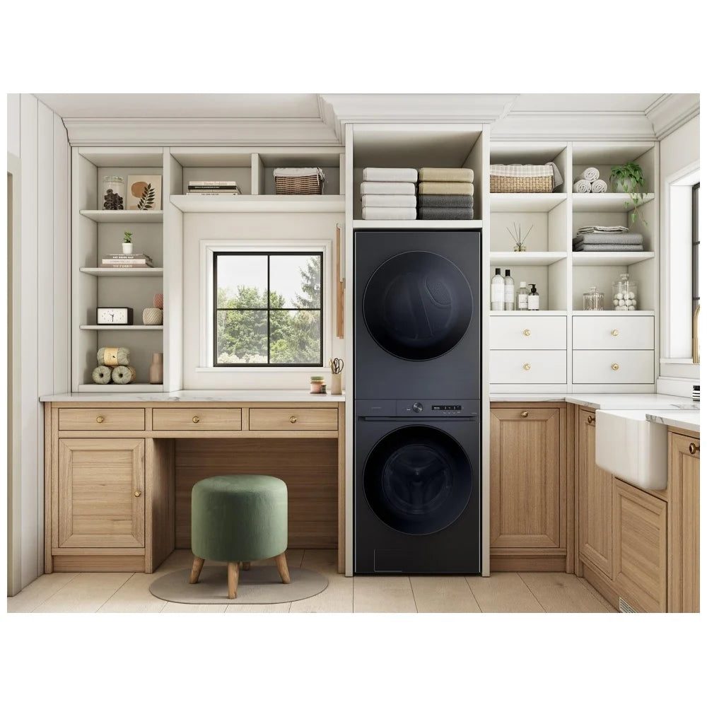 Samsung WH46DBH550EVAC Laundry Center, SmartDial AI Panel, Auto Dispenser, VRT+, Steam Wash Steam Dry, Laundry Hub, Black Stainless Steel colour