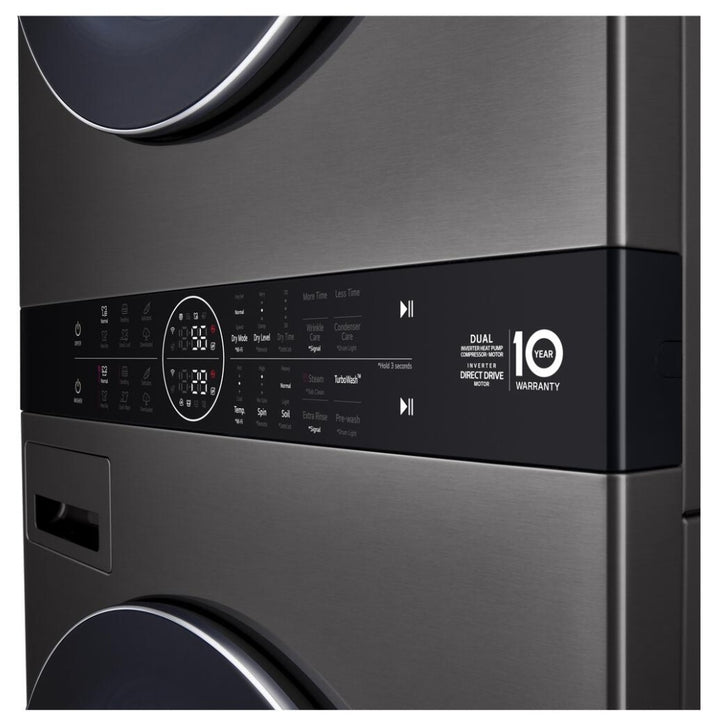 LG WKHC252HBA Laundry Center, AI DD, TurboWash 360, Washtower, Ventless - Heat Pump, Black Stainless Steel colour