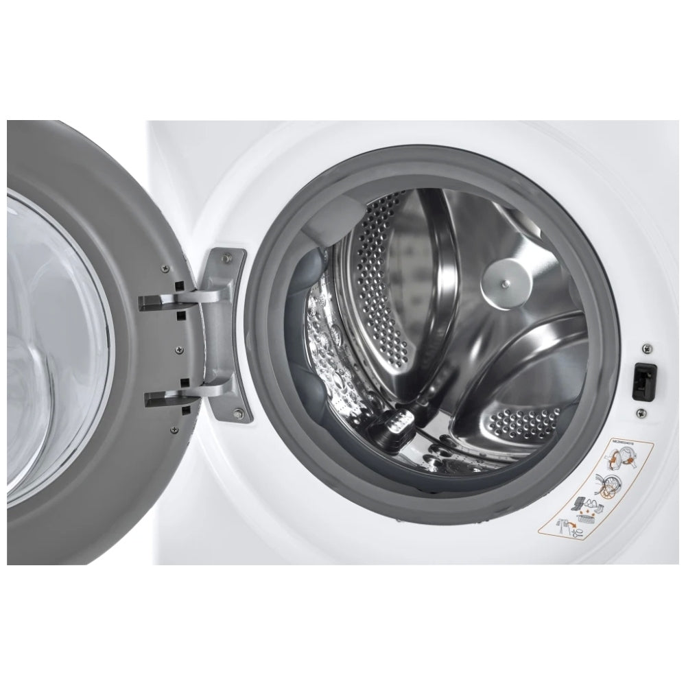 LG WM1455HWA Front Load Washer, 24 inch Width, ENERGY STAR Certified, 2.6 cu. ft. Capacity, Steam Clean, 9 Wash Cycles, 5 Temperature Settings, Stackable, 1400 RPM Washer Spin Speed, Wifi Enabled, White colour AI DD