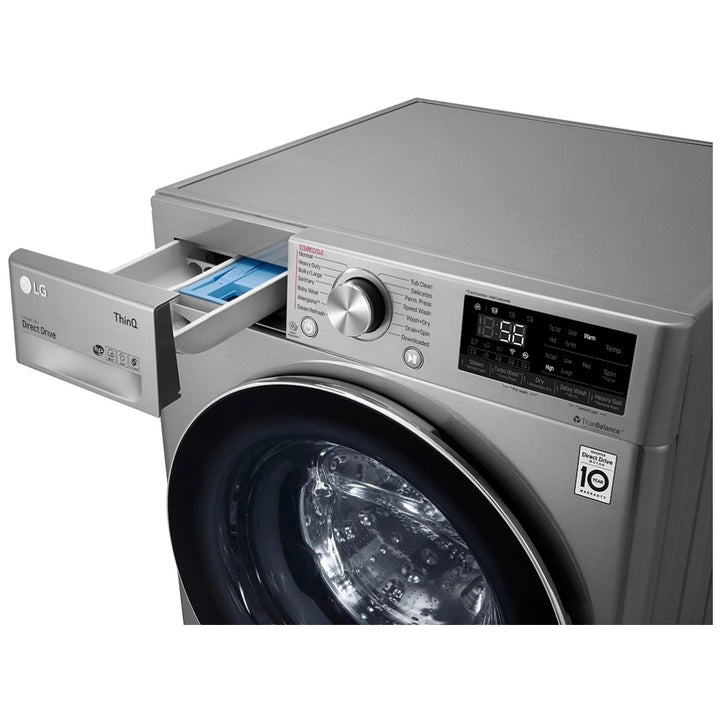 LG WM3555HVA All-in-One Washer Dryer Combo Front Load Electric Dryer, 24 inch Width, 2.6 cu. ft. Dryer Capacity, 2.6 cu. ft. Washer Capacity, 1 Dry Cycles, 1,400 RPM Washer Spin Speed, Steam Clean