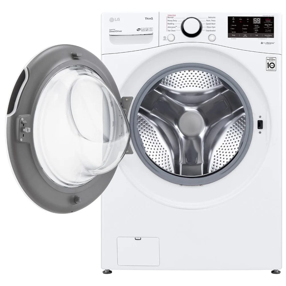 LG WM3600HWA Front Load Washer, 27" Width, ENERGY STAR Certified, 5.2 cu. ft. Capacity, Steam Clean, 10 Wash Cycles, 5 Temperature Settings, Stackable, 1300 RPM Washer Spin Speed, Wifi Enabled, White colour AI DD