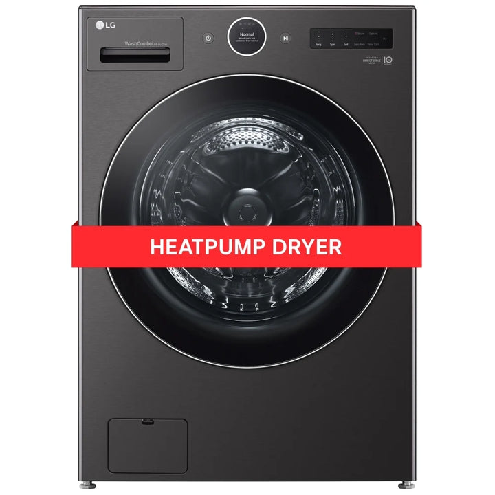 LG WM6998HBA All-in-One Washer Dryer Combo, 27 inch Width, 5.7 cu. ft. Washer Capacity, Steam Clean, 30 Wash Cycles, 5 Temperature Settings, 1,300 RPM Washer Spin Speed, Wifi Enabled, Electric, Black Stainless Steel colour AI DD, TurboWash 360, ezDispense