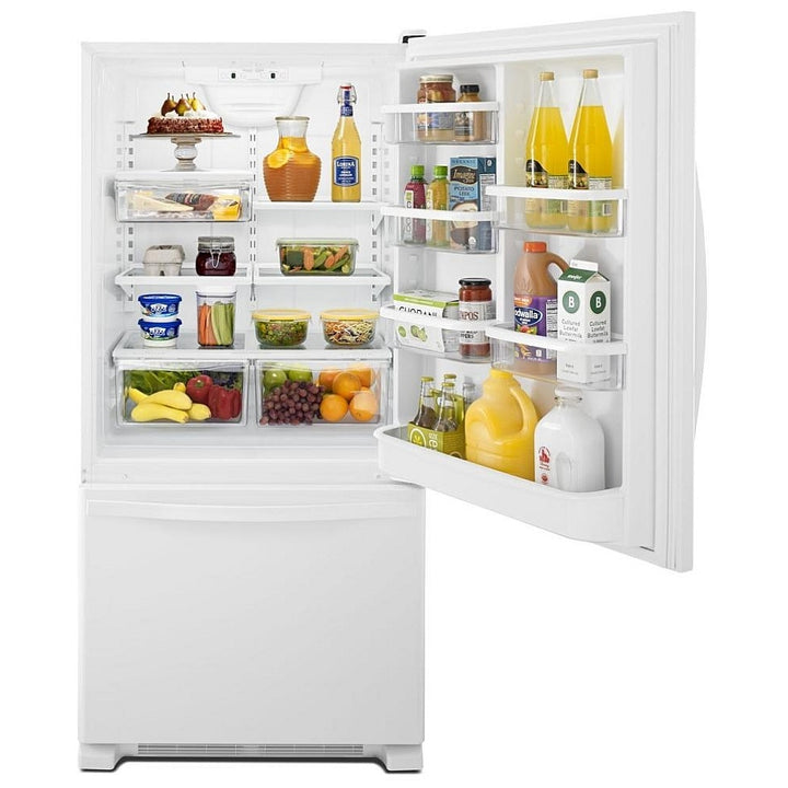 Whirlpool WRB329DFBW Bottom Freezer Refrigerator, 30 inch Width, ENERGY STAR Certified, 18.5 cu. ft. Capacity, White colour