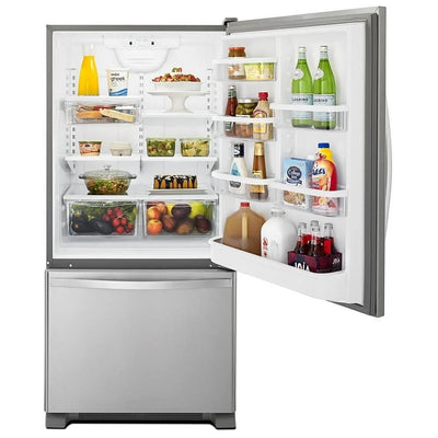 Whirlpool WRB329RFBM Bottom Freezer Refrigerator, 30 inch Width, ENERGY STAR Certified, 18.5 cu. ft. Capacity, Stainless Steel colour