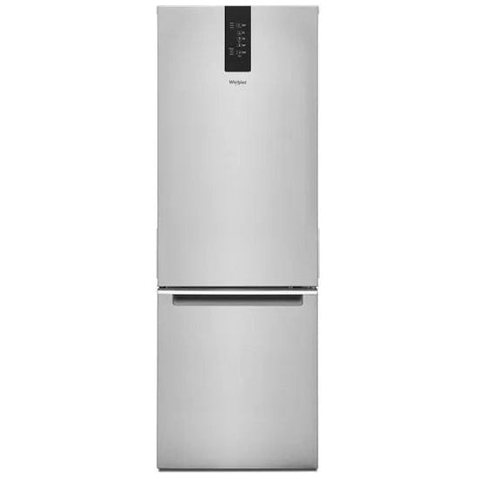 Whirlpool WRB533CZJZ Bottom Freezer Refrigerator, 24 inch Width, ENERGY STAR Certified, Counter Depth, 12.7 cu. ft. Capacity, Stainless Steel colour