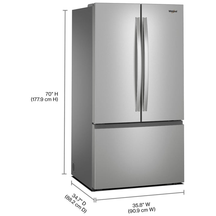 Whirlpool 36" 30.52 Cu. Ft. French Door Refrigerator (WRFF3136SZ) - Stainless Steel