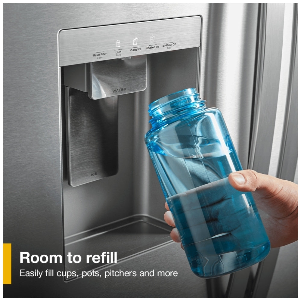 Whirlpool WRFF3536SW French Door Refrigerator, 36 inch Width, 30 cu. ft. Capacity, Water Dispenser (Exterior), Ice Dispenser (Thru Door), ENERGY STAR Certified, White colour