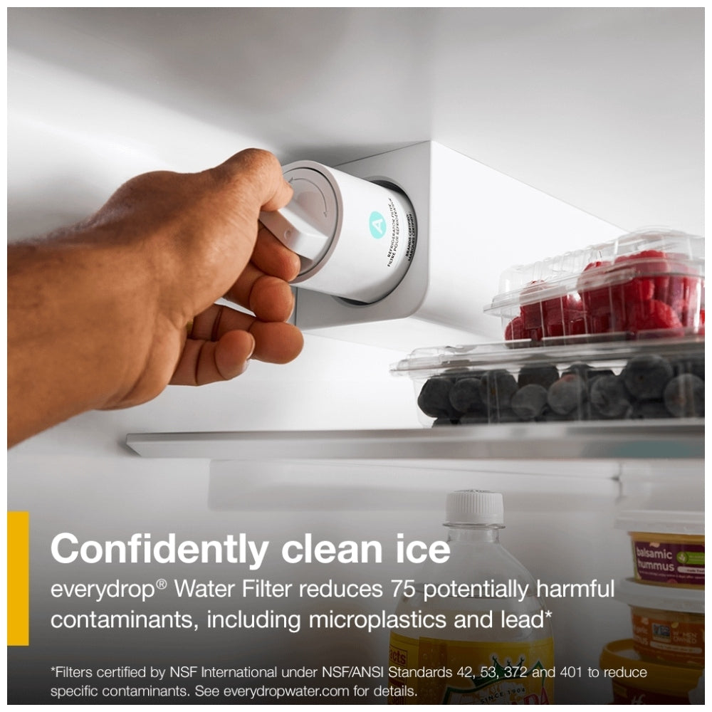 Whirlpool WRFF3536SW French Door Refrigerator, 36 inch Width, 30 cu. ft. Capacity, Water Dispenser (Exterior), Ice Dispenser (Thru Door), ENERGY STAR Certified, White colour