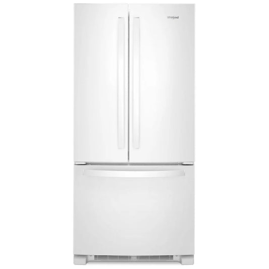 Whirlpool WRFF5333PW Bottom Freezer French Door Refrigerator, 33 inch Width, ENERGY STAR Certified, 22 cu. ft. Capacity, Water Dispenser (Interior), Ice Dispenser (Freezer Located), White color, Accu-Chill™ System, EveryDrop™ Water Filtration