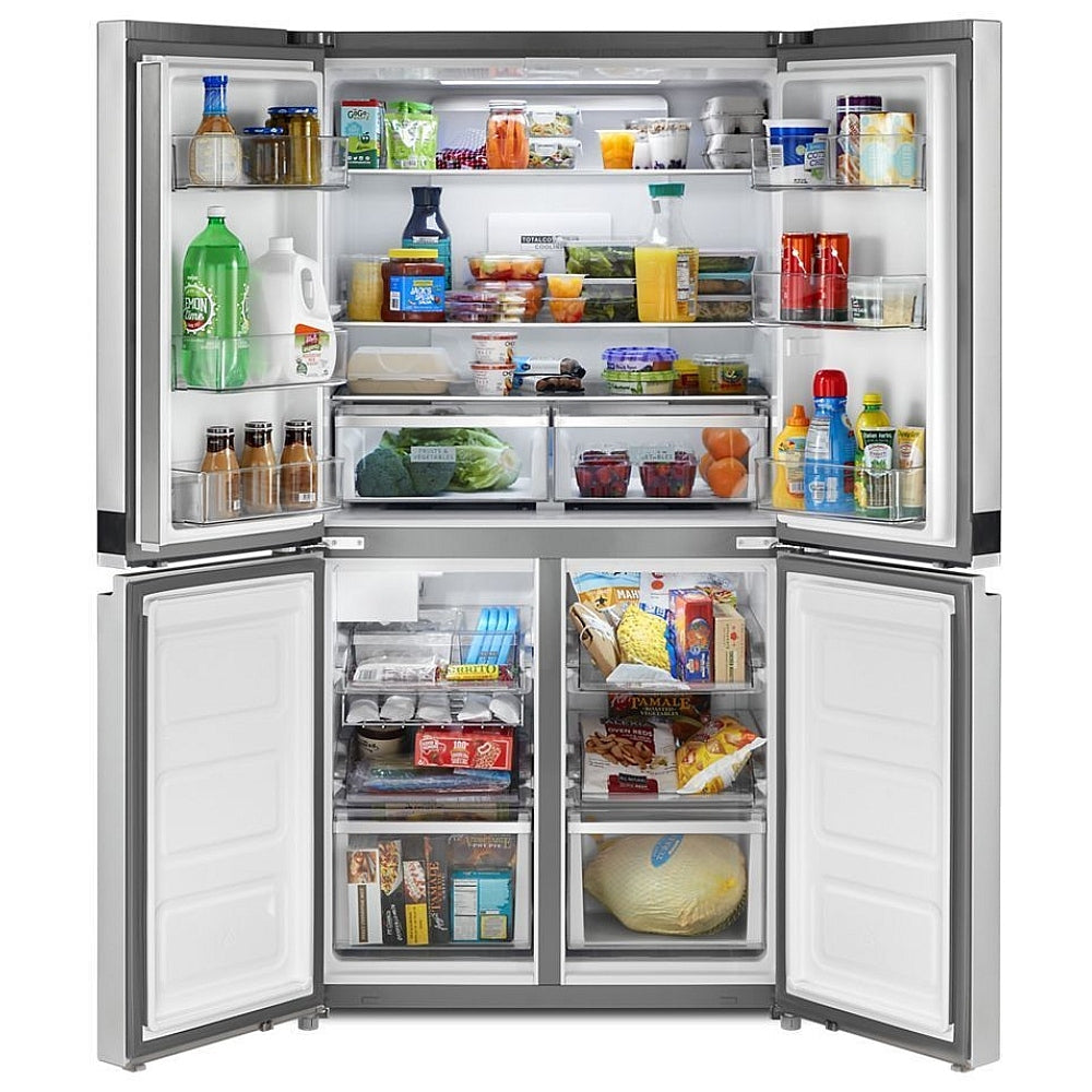 Whirlpool WRQA59CNKZ Counter Depth French Door Refrigerator, 36 inch Width, 19.4 cu. ft. Capacity, Counter Depth, Ice Dispenser (Freezer Located), ENERGY STAR Certified, Metallic Steel colour