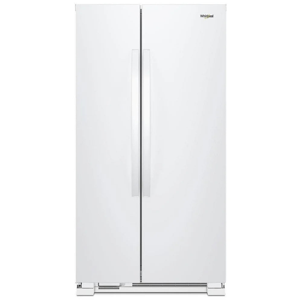 Whirlpool WRS312SNHW Side by Side Refrigerator, 33 inch Width, Optional Ice Maker (Special Order), 21.7 cu. ft. Capacity, White color REFURBISHED 1 YEAR WARRANTY