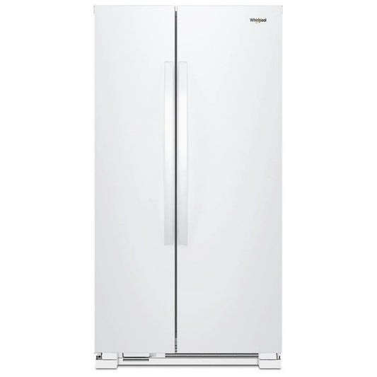 Whirlpool WRS312SNHW Side by Side Refrigerator, 33 inch Width, Optional Ice Maker (Special Order), 21.7 cu. ft. Capacity, White color REFURBISHED 1 YEAR WARRANTY