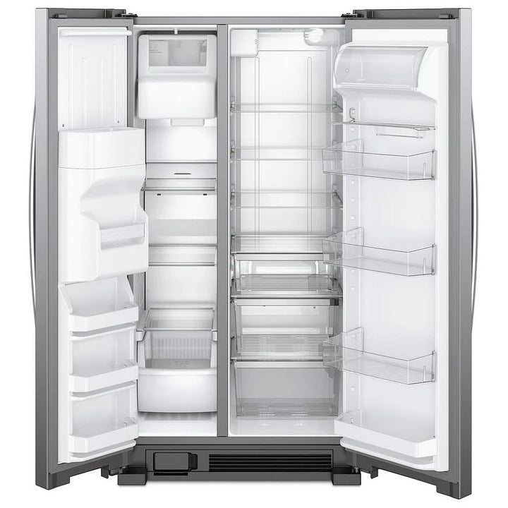 Whirlpool WRS321SDHZ Side by Side Refrigerator, 33 inch Width, Ice Dispenser (Thru Door), Water Dispenser (Exterior), 21.4 cu. ft. Capacity, Stainless Steel colour