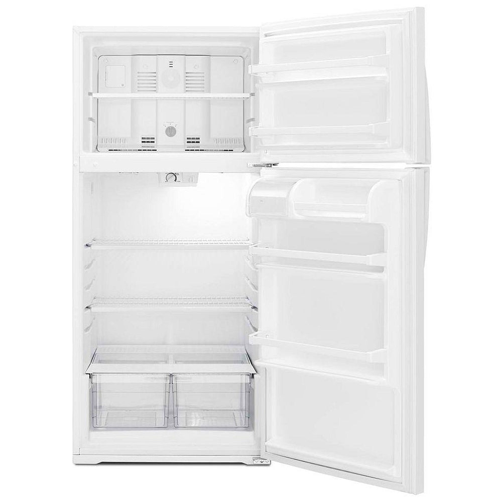 Whirlpool WRT134TFDW Top Freezer Refrigerator, 28 inch Width, 14.6 cu. ft. Capacity, Optional Ice Maker (Special Order), White colour