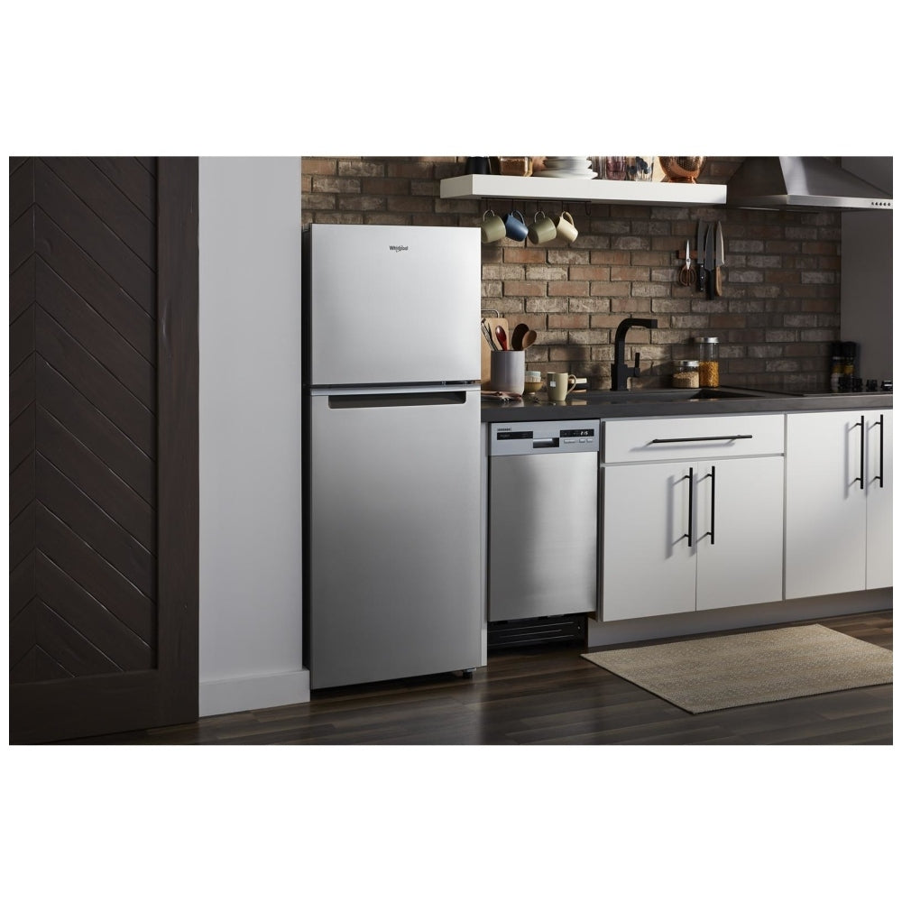 Whirlpool WRT312CZJZ Top Freezer Refrigerator, 24 inch Width, 11.6 cu. ft. Capacity, Optional Ice Maker (Special Order), Counter Depth, Stainless Steel color REFURBISHED 1 YEAR WARRANTY