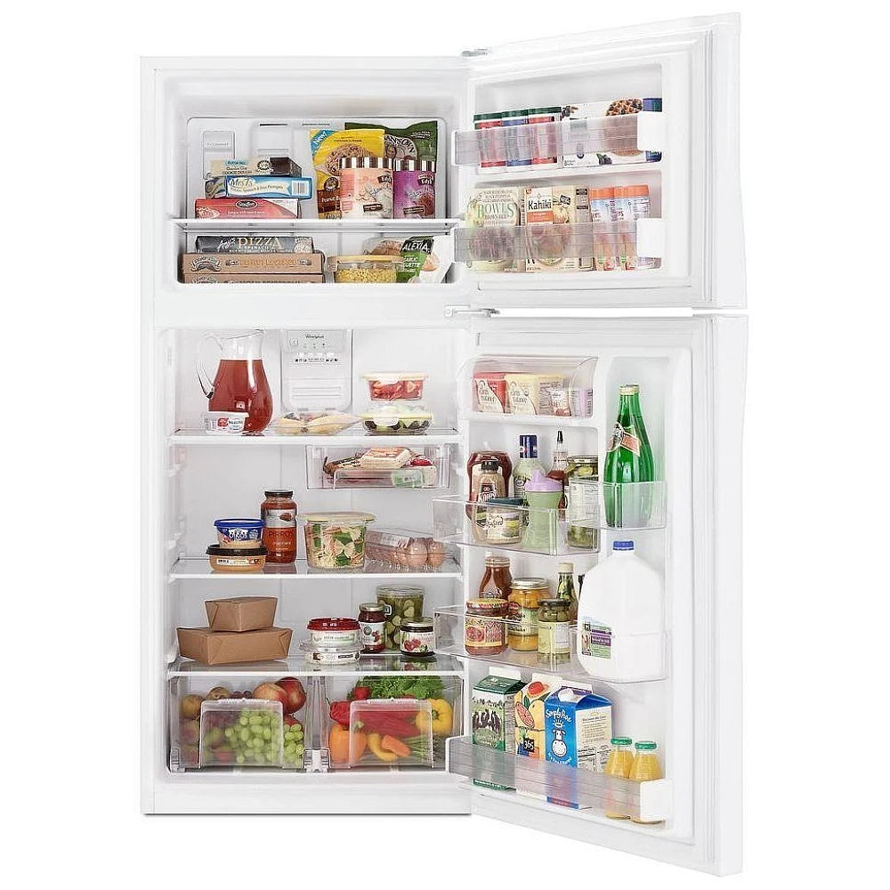 Whirlpool WRT549SZDW Top Freezer Refrigerator, 30 inch Width, ENERGY STAR Certified, 19.2 cu. ft. Capacity, Optional Ice Maker (Special Order), White color