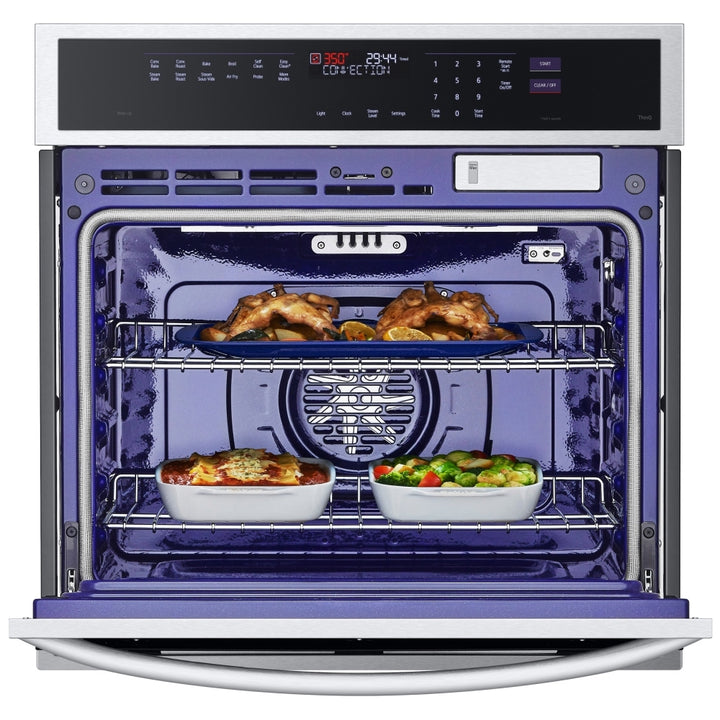 LG WSEP4727F Single Wall Oven, 30 inch Exterior Width, True Convection, Self Clean, 4.7 cu. ft. Capacity, Temperature Probe, Wifi Enabled, Air Fry, Stainless Steel colour Air Fry, True European Convection