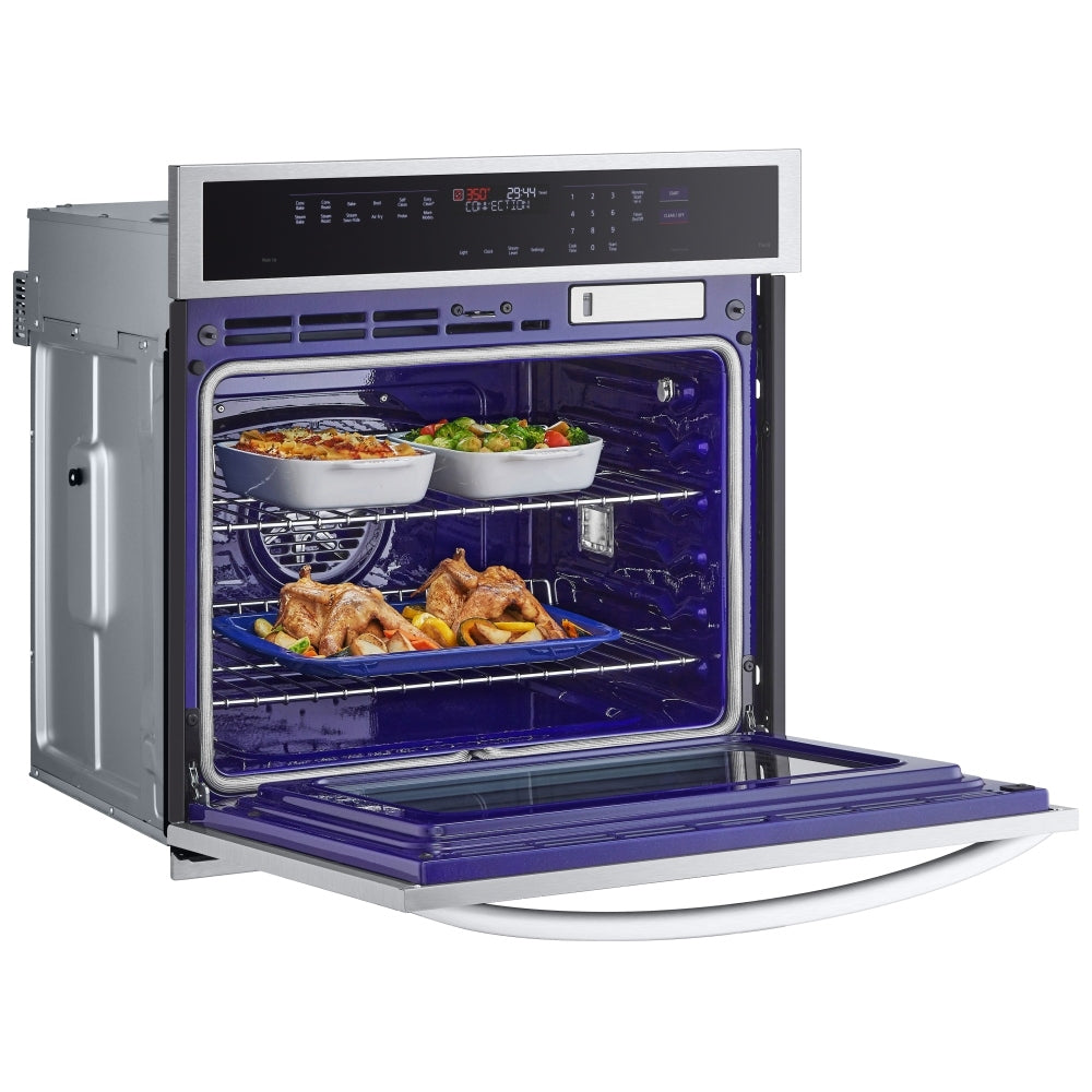 LG WSEP4727F Single Wall Oven, 30 inch Exterior Width, True Convection, Self Clean, 4.7 cu. ft. Capacity, Temperature Probe, Wifi Enabled, Air Fry, Stainless Steel colour Air Fry, True European Convection