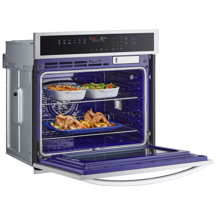 LG WSEP4727F Single Wall Oven, 30 inch Exterior Width, True Convection, Self Clean, 4.7 cu. ft. Capacity, Temperature Probe, Wifi Enabled, Air Fry, Stainless Steel colour Air Fry, True European Convection