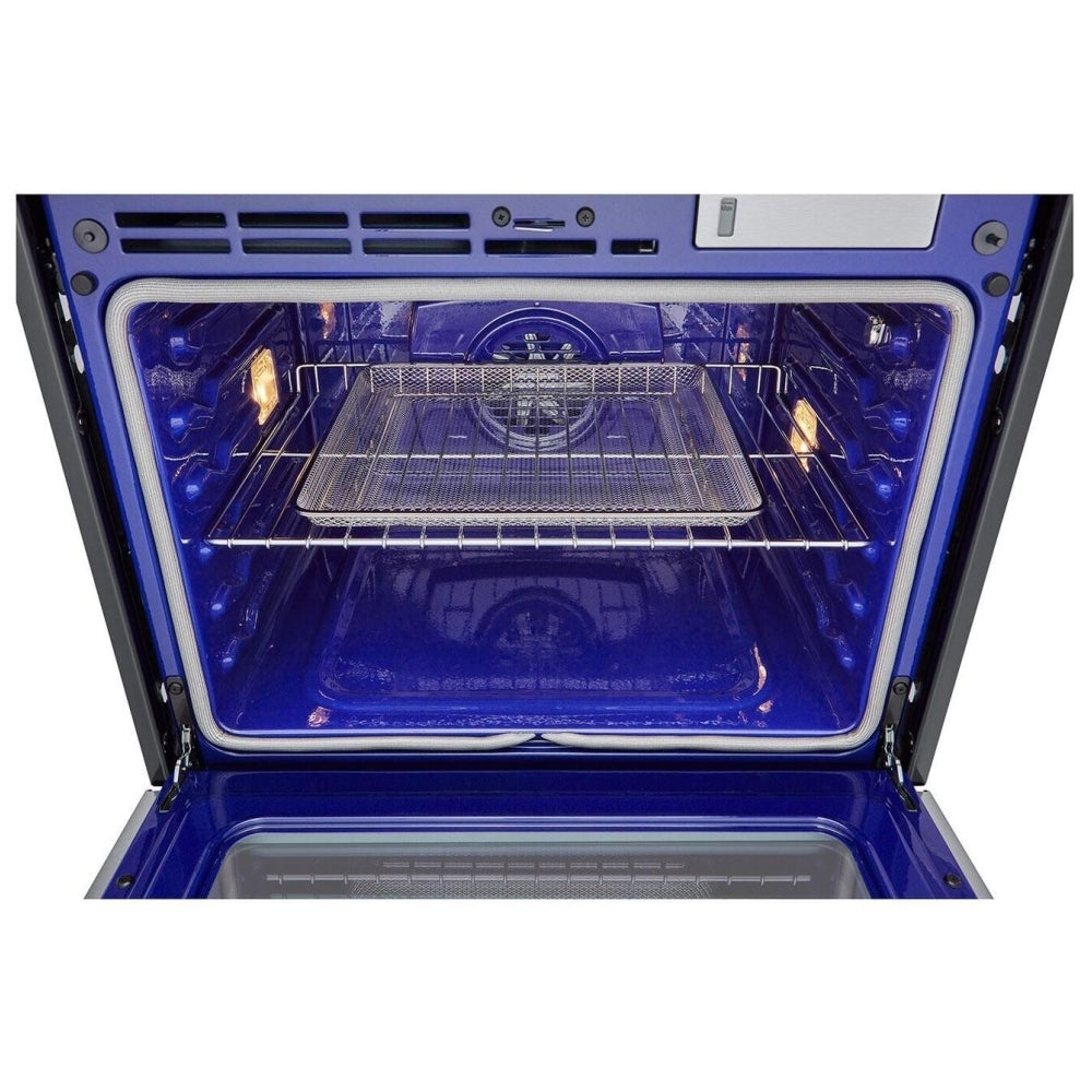 LG Studio WSES4728F Single Wall Oven, 30 inch Exterior Width, True Convection, 4.7 cu. ft. Capacity, Air Fry, Stainless Steel colour InstaView Window, Telescopic Gliding Extension Rack, Soft Close Door, True European Convection, Steam Sous Vide, Air Fry