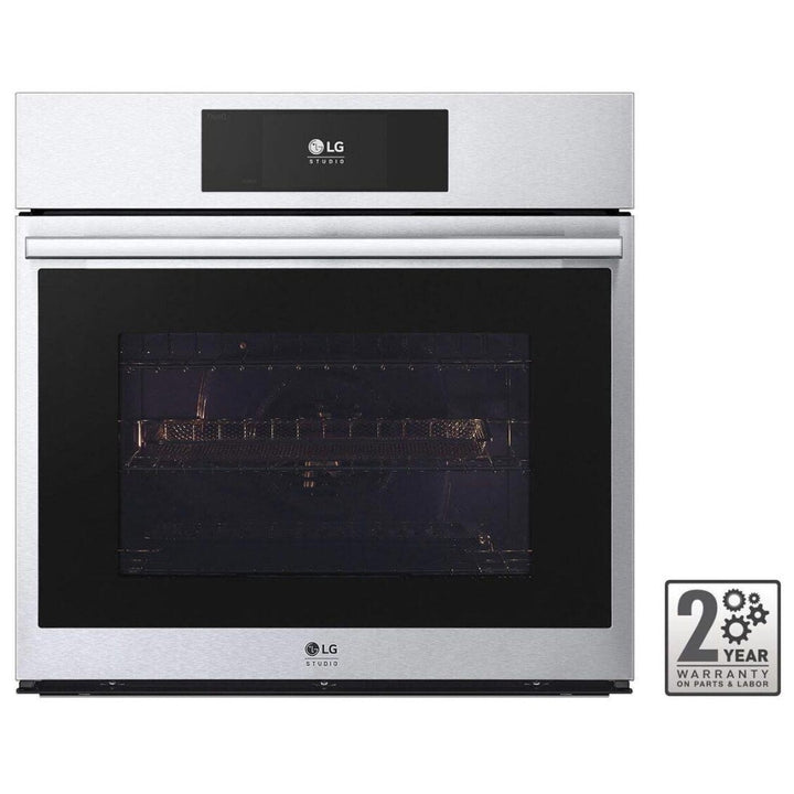 LG Studio WSES4728F Single Wall Oven, 30 inch Exterior Width, True Convection, 4.7 cu. ft. Capacity, Air Fry, Stainless Steel colour InstaView Window, Telescopic Gliding Extension Rack, Soft Close Door, True European Convection, Steam Sous Vide, Air Fry