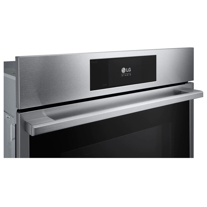 LG Studio WSES4728F Single Wall Oven, 30 inch Exterior Width, True Convection, 4.7 cu. ft. Capacity, Air Fry, Stainless Steel colour InstaView Window, Telescopic Gliding Extension Rack, Soft Close Door, True European Convection, Steam Sous Vide, Air Fry