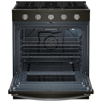 Whirlpool WSGS5030SV Gas Range, 5 cu. ft. Capacity, 30 inch Exterior Width, Steam & Self Clean, Convection, 5 Burners, Storage Drawer, Air Fry, 18,000 BTU Highest Burner, Black Stainless colour, SpeedHeat™ Burner