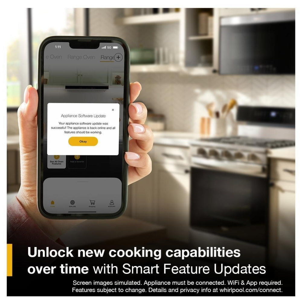 Whirlpool WSGS5030SV Gas Range, 5 cu. ft. Capacity, 30 inch Exterior Width, Steam & Self Clean, Convection, 5 Burners, Storage Drawer, Air Fry, 18,000 BTU Highest Burner, Black Stainless colour, SpeedHeat™ Burner