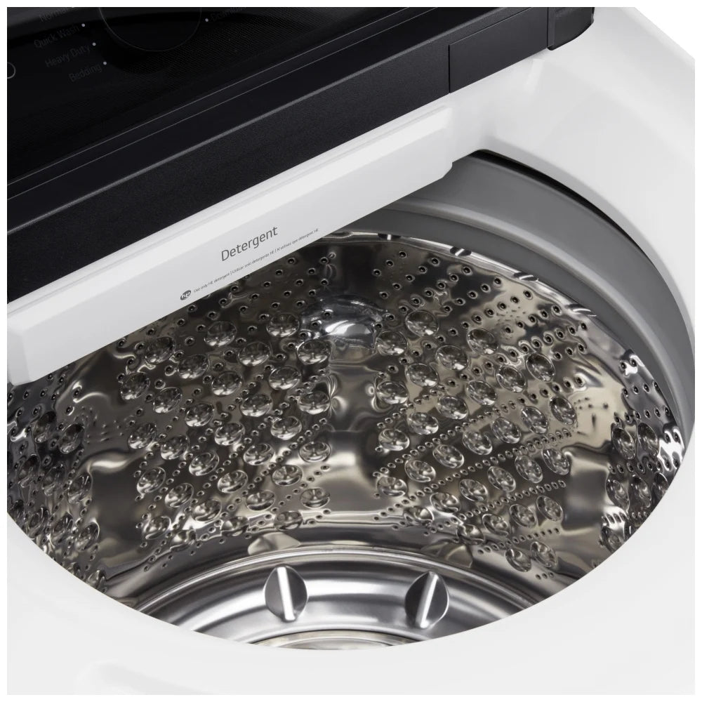LG Top Load Washer, ENERGY STAR Certified, 6.1 cu. ft. Washer Capacity, 8 Wash Cycles, 5 Temperature Settings, 950 RPM Washer Spin Speed, Impeller, Wifi Enabled, White colour WT8400CW