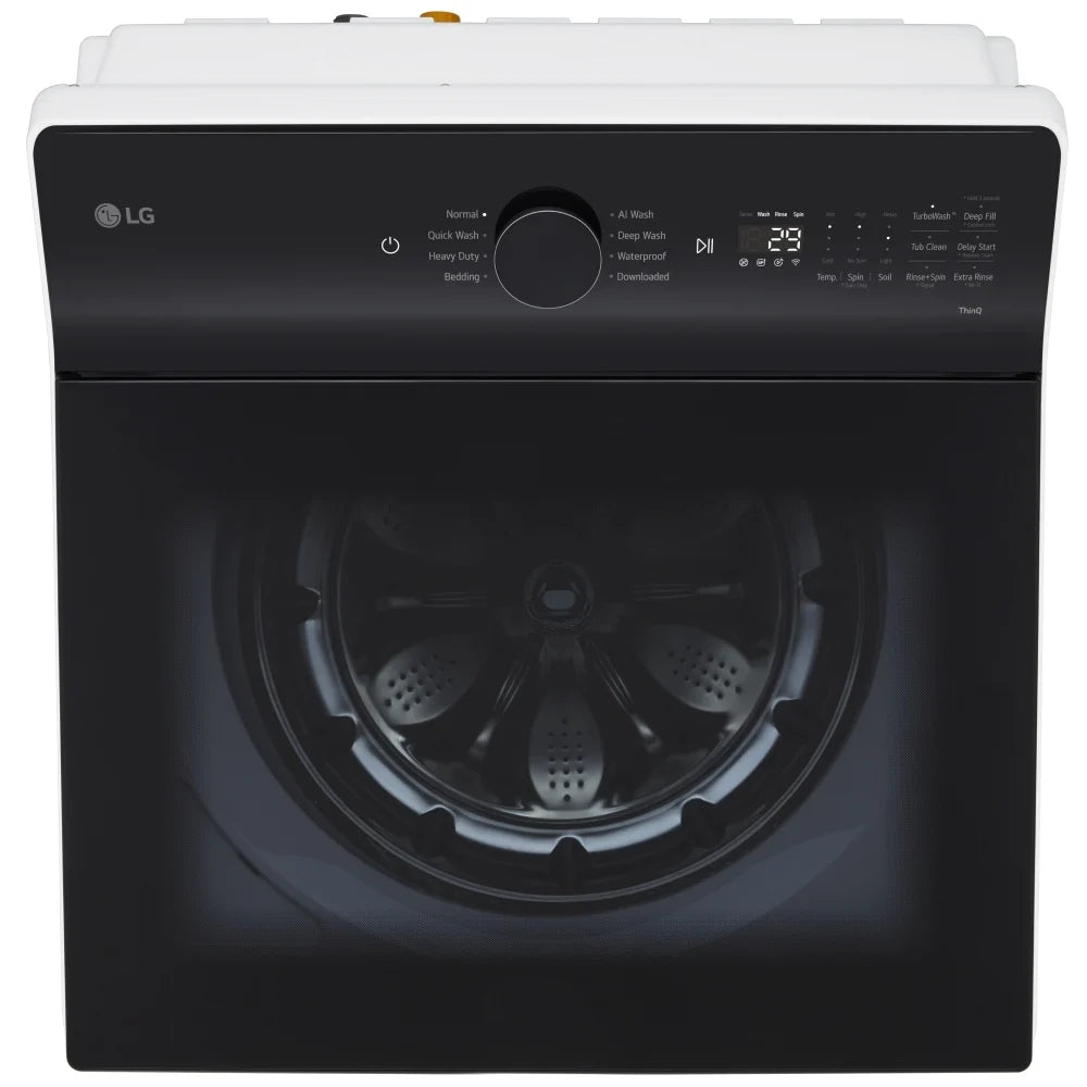 LG Top Load Washer, ENERGY STAR Certified, 6.1 cu. ft. Washer Capacity, 8 Wash Cycles, 5 Temperature Settings, 950 RPM Washer Spin Speed, Impeller, Wifi Enabled, White colour WT8400CW
