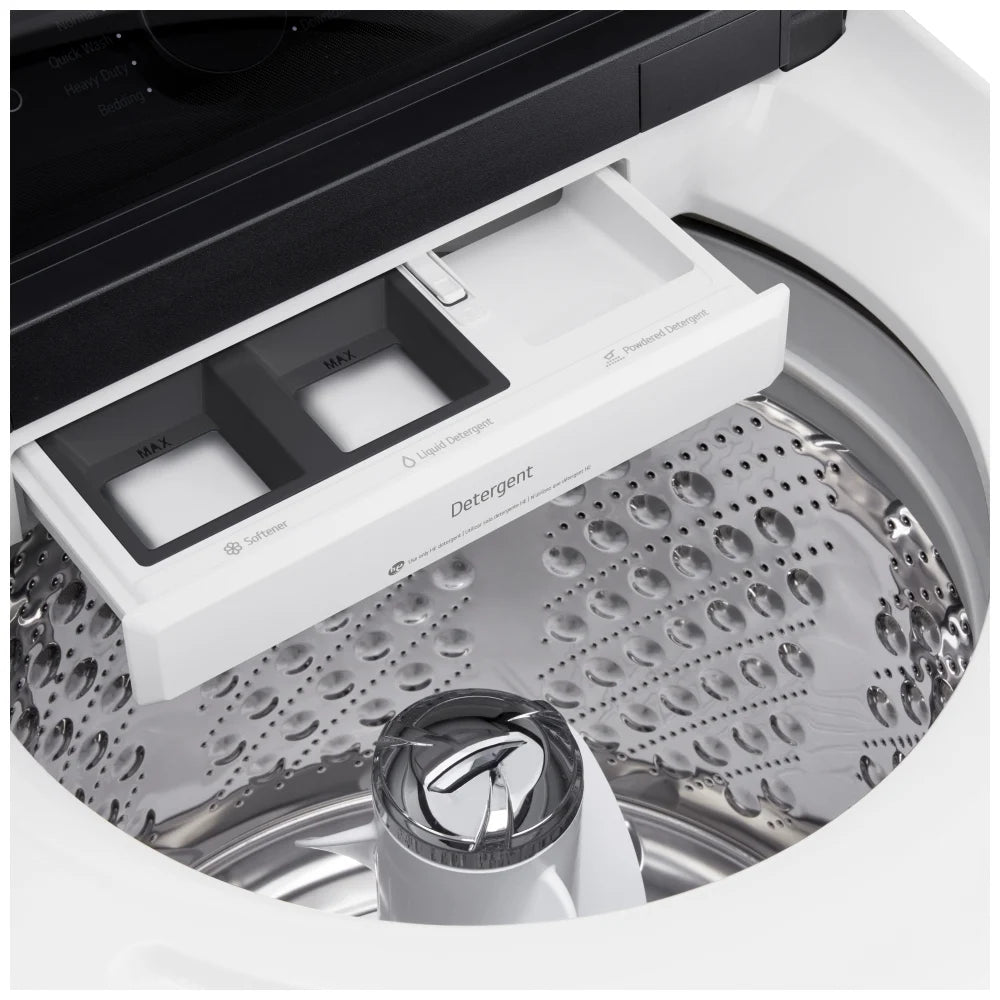 LG WT8405CW Top Load Washer, 27 inch Width, 6.1 cu. ft. Washer Capacity, 950 RPM Washer Spin Speed, 8 Wash Cycles, 5 Temperature Settings, ENERGY STAR Certified, Wifi Enabled, White colour