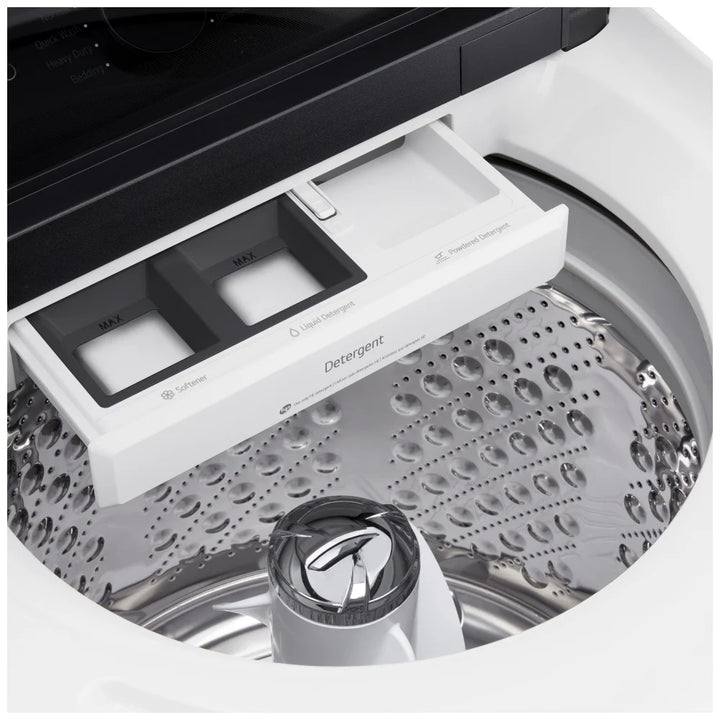 LG WT8405CW Top Load Washer, 27 inch Width, 6.1 cu. ft. Washer Capacity, 950 RPM Washer Spin Speed, 8 Wash Cycles, 5 Temperature Settings, ENERGY STAR Certified, Wifi Enabled, White colour