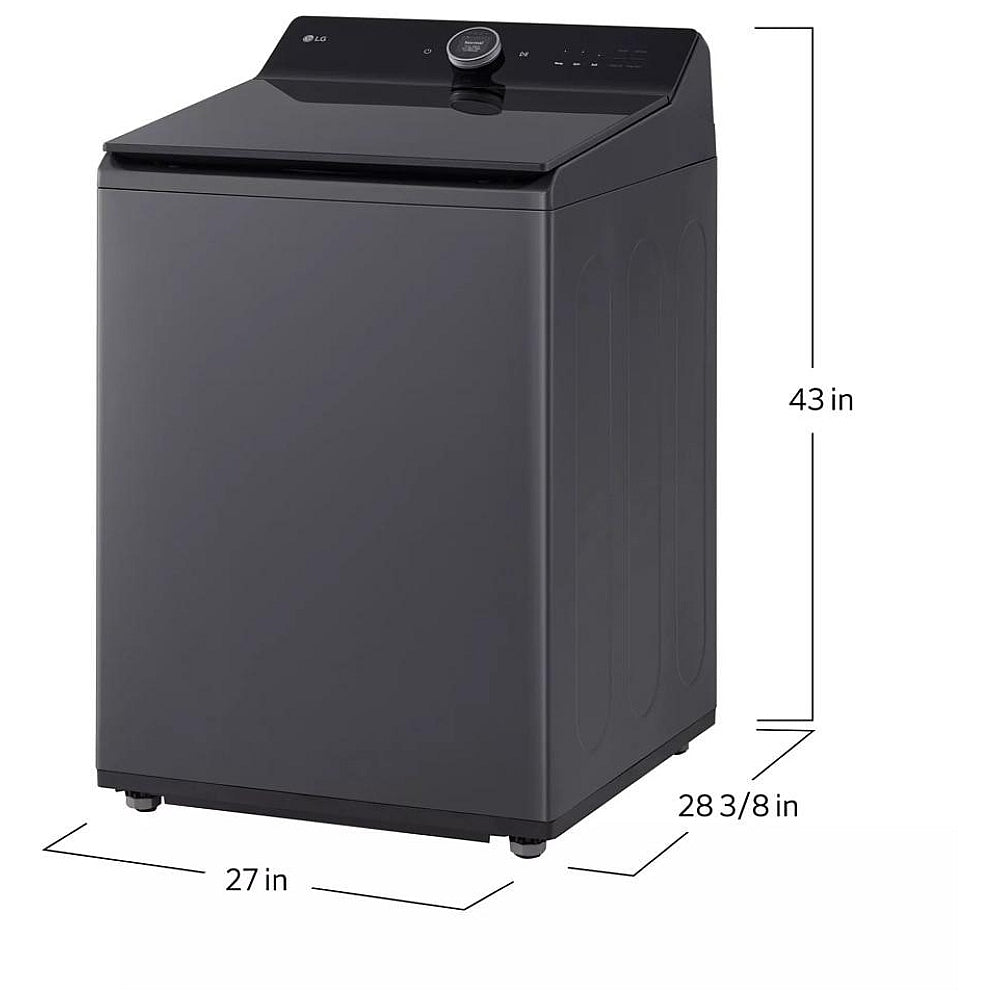LG WT8600CB Top Load Washer, 27 inch Width, 6.3 cu. ft. Washer Capacity, 950 RPM Washer Spin Speed, 8 Wash Cycles, 5 Temperature Settings, ENERGY STAR Certified, Wifi Enabled, Black colour