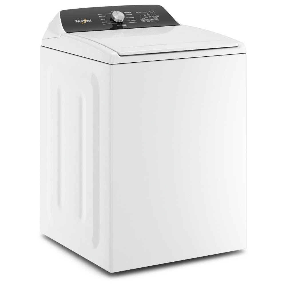 Whirlpool WTW5015LW Top Load Washer, 5.2 cu. ft. Washer Capacity, 12 Wash Cycles, 5 Temperature Settings, 770 RPM Washer Spin Speed, White colour (Contains Agitator), Water Faucet