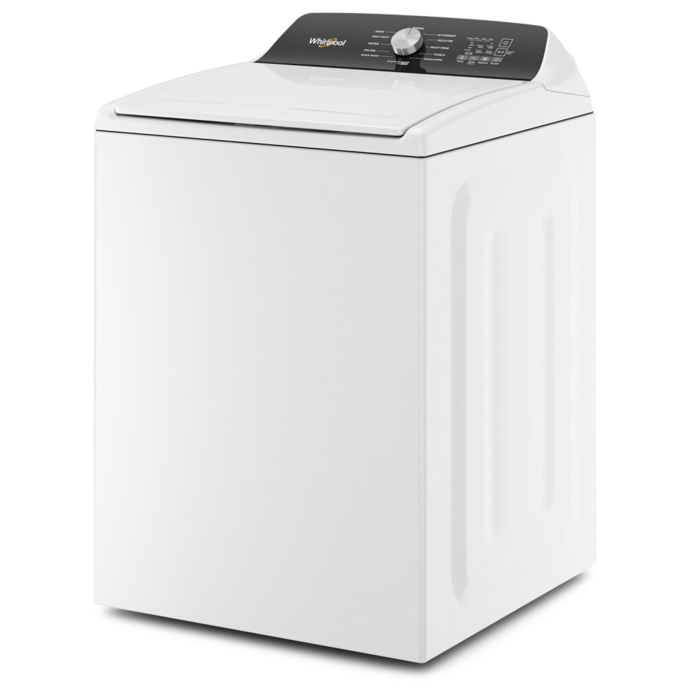 Whirlpool WTW5015LW Top Load Washer, 5.2 cu. ft. Washer Capacity, 12 Wash Cycles, 5 Temperature Settings, 770 RPM Washer Spin Speed, White colour (Contains Agitator), Water Faucet