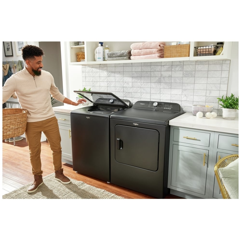 Whirlpool WTW6157PB Top Load Washer, 27 inch Width, 6.1 cu. ft. Washer Capacity, 10 Wash Cycles, 5 Temperature Settings, 850 RPM Washer Spin Speed, ENERGY STAR Certified, Agitator & Impeller 2-in-1 Removable Agitator, Soft Close Lid