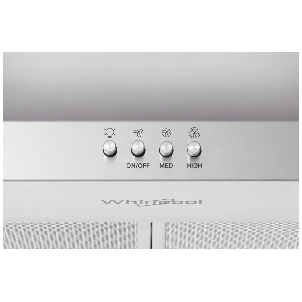 Whirlpool WVW73UC0LS Range Hood, 30 inch Exterior Width, 3, 300 CFM, LED, Aluminum Mesh Filter, Stainless Steel colour