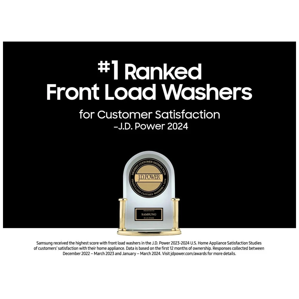 Samsung WW25B6800AW - WW25B6800AW/AC Front Load Washer, 24 inch Width, 2.9 cu. ft. Washer Capacity, 1,400 RPM Washer Spin Speed, 12 Wash Cycles, 5 Temperature Settings, Steam Clean, ENERGY STAR Certified, & White colour