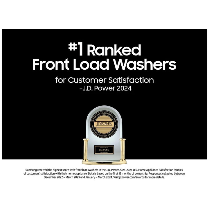 Samsung WW25B6800AW - WW25B6800AW/AC Front Load Washer, 24 inch Width, 2.9 cu. ft. Washer Capacity, 1,400 RPM Washer Spin Speed, 12 Wash Cycles, 5 Temperature Settings, Steam Clean, ENERGY STAR Certified, & White colour