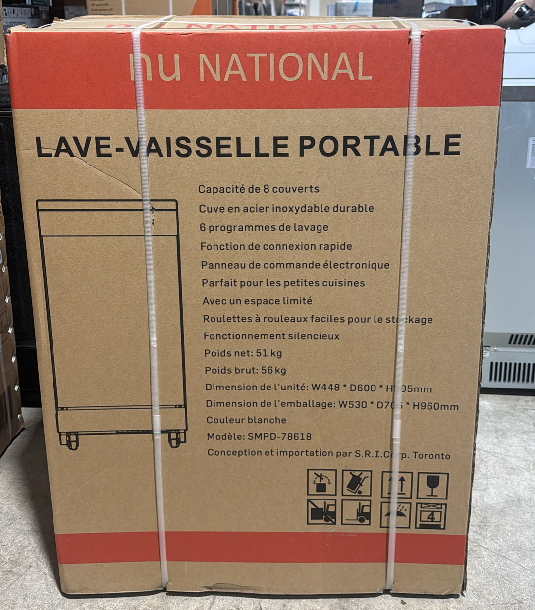 NU National Portable Dishwasher 8 Place Settings - Model: SMPD-78618
