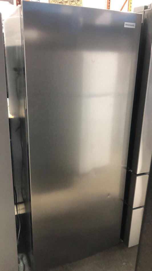 Frigidaire FFFU16F2VV Upright Freezer, 16 cu. ft. Capacity, Automatic, Reversible Door, Interior Light (Freezer), Stainless Steel colour Garage Ready, Frost Free