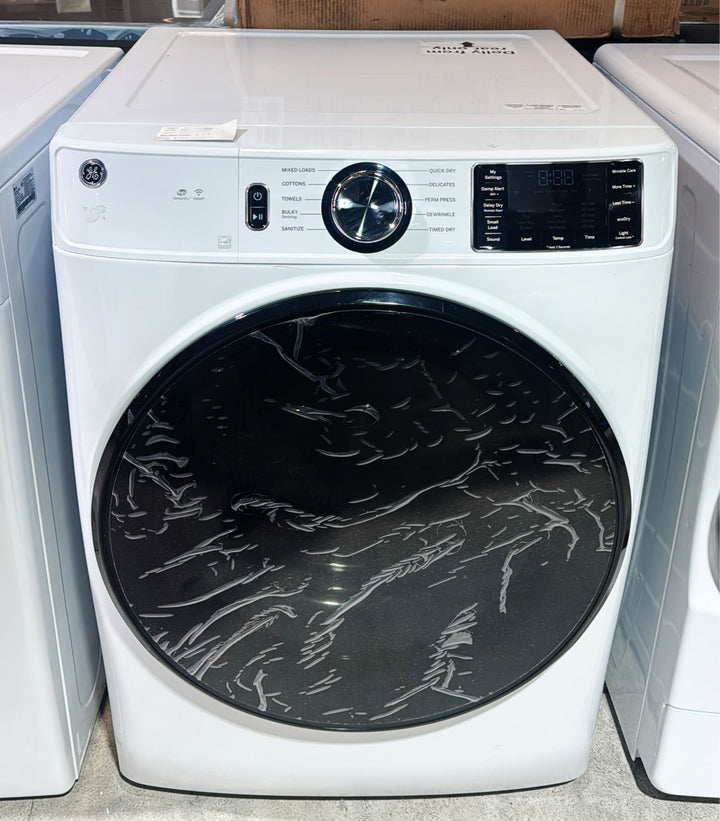 GE GFD55ESMNWW Electric Dryer, 28 inch Width, 7.8 cu. ft. Capacity, 5 Temperature bled, White color