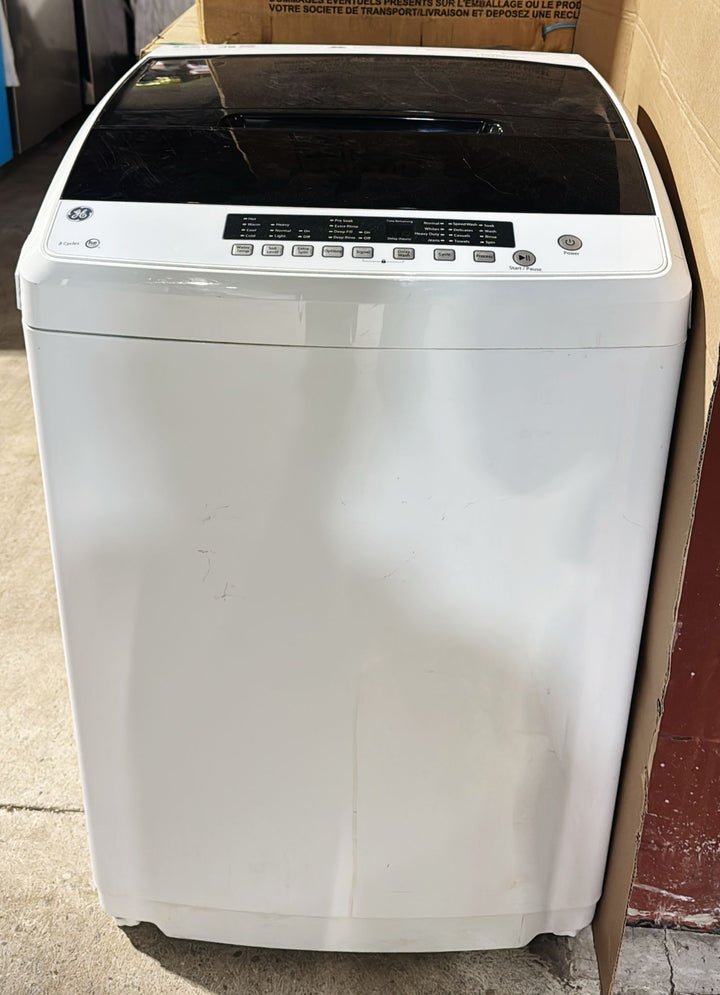 GE GNW128PSMWW Portable Washer, 24" Width, 2.8 cu. ft. Capacity, 8 Wash Cycles, 4 Temperature Settings, 750 RPM Washer Spin Speed, White colour