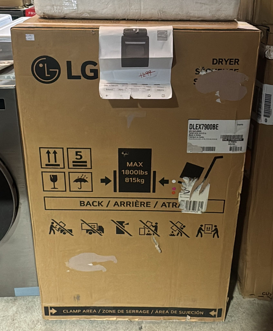 LG DLEX7900BE TurboSteam™ Electric Dryer – 7.3 cu. ft. (27″, Black Steel)