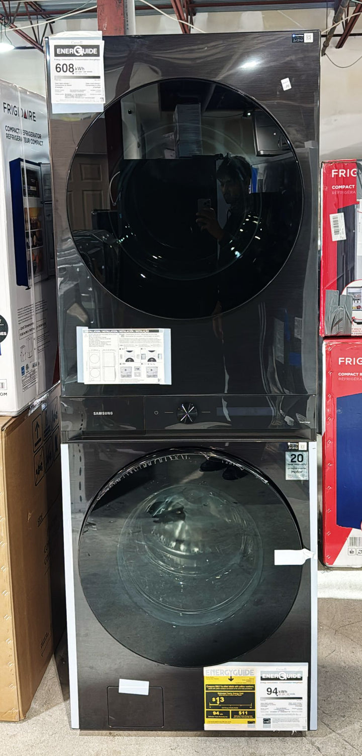WH46DBH100EV - LAUNDRY CENTERS - Samsung - Stacked Washer/Dryer - Electric - Black Stainless Steel