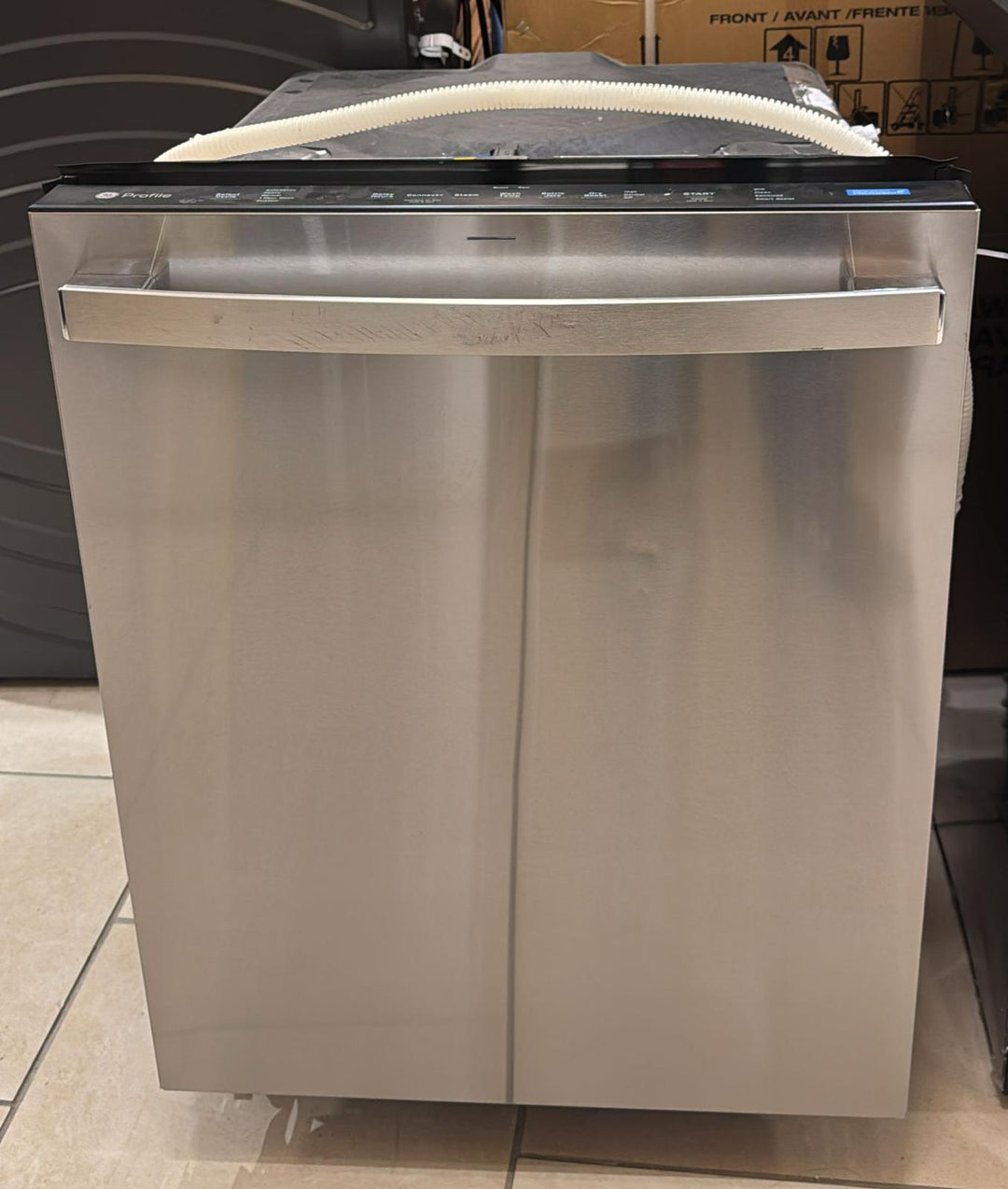 GE Profile PDT715SYVFS Dishwasher, 24 inch Exterior Width, 44 dB Decibel Level, Fully Integrated, Stainless Interior, 6 Wash Cycles, 16 Capacity (Place Settings), 3 Loading Racks, Wifi Enabled, Stainless Steel colour