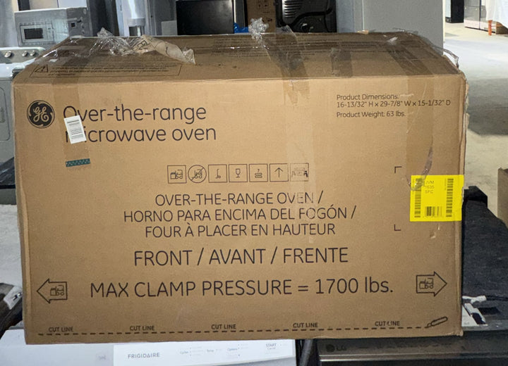 GE JVM1635SFC Over the Range Microwave, 30 inch Exterior Width, 1.6 cu. ft. Capacity, 300 CFM, 1,000 W Watts, Halogen , Stainless Steel color
