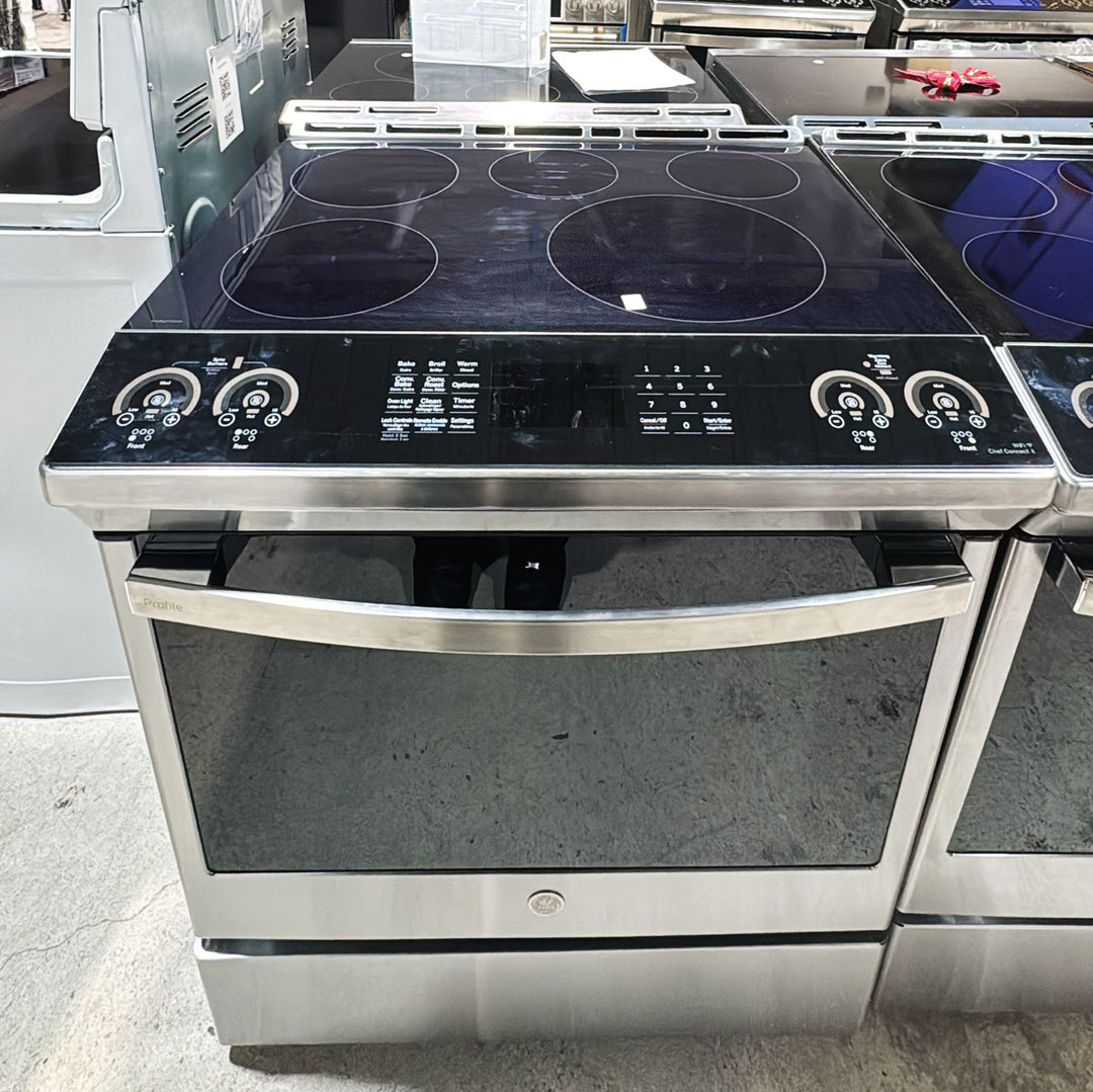 GE PROFILE 30" SLIDE-IN SELF-CLEAN ELECTRIC INDUCTION RANGE WITH WIFI STAINLESS STEEL - PCHS920YM4FS
