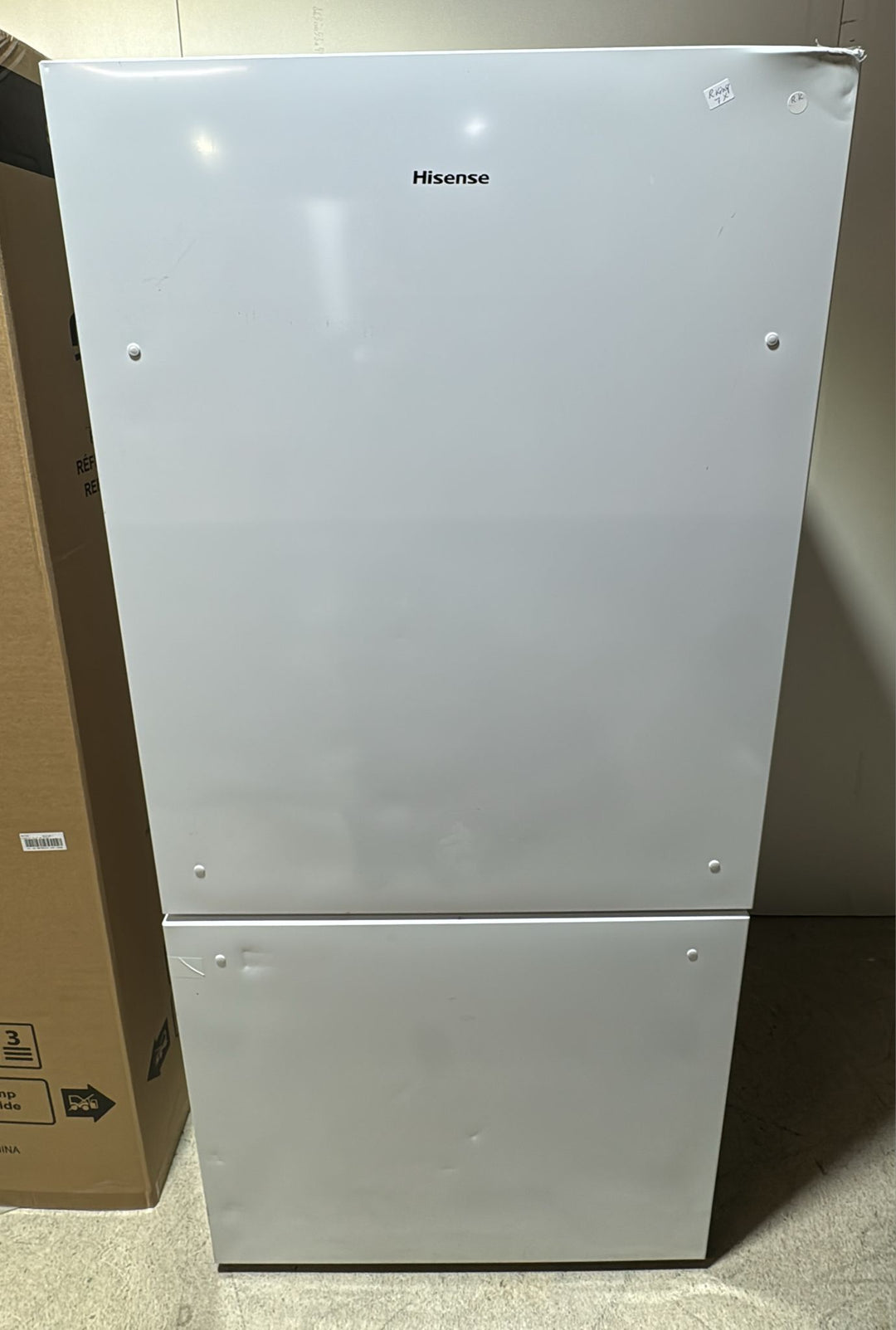 Hisense RB17A2CWE Bottom Freezer Refrigerator, 31 inch Width, Counter Depth, ENERGY STAR Certified, 17 cu. ft. Capacity, White colour PureFlat Design